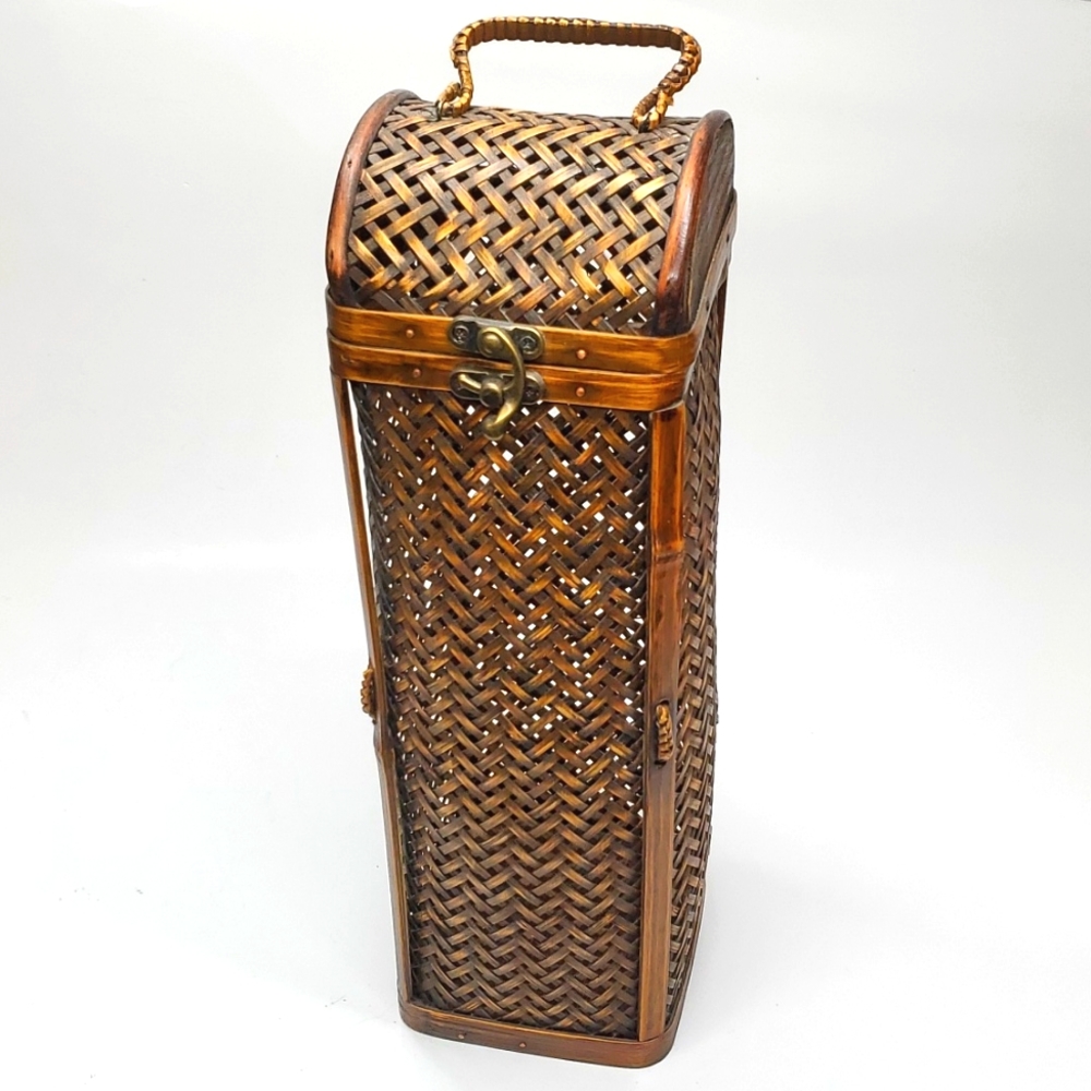 Vintage Wicker Decorative Wine Bottle Holder Carrier